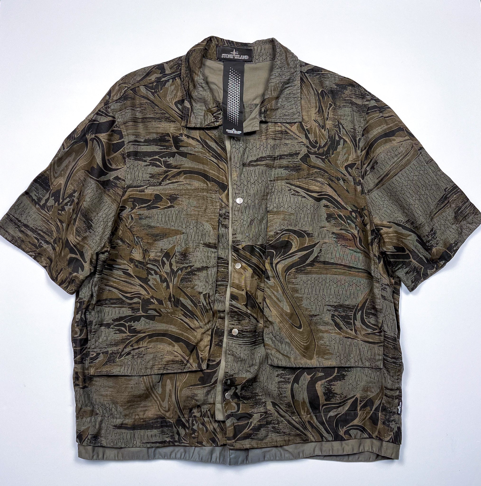 Stone Island 2022 Shadow Project Camo Pattern Shirt Small