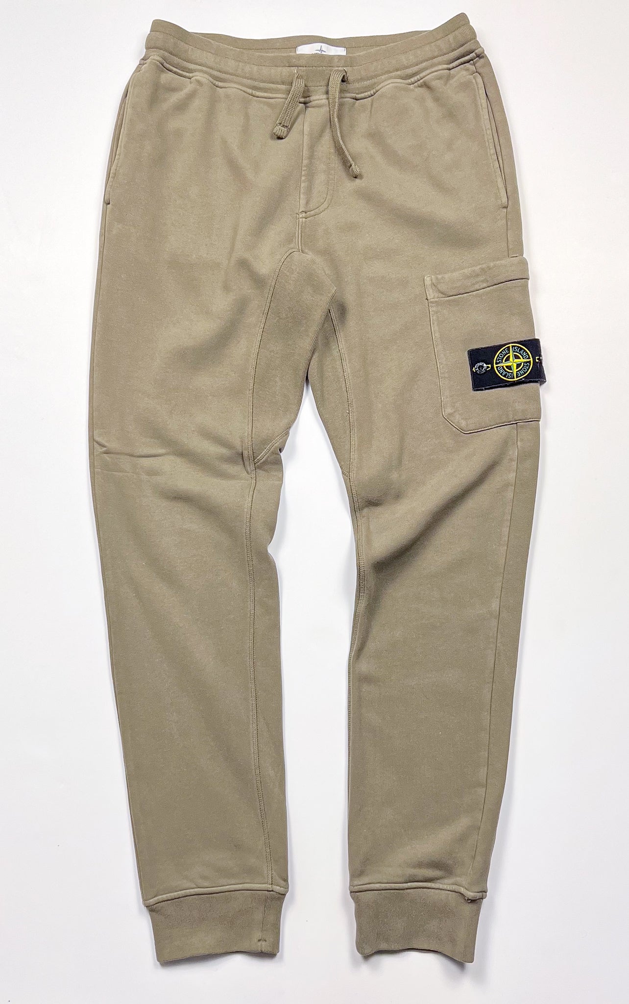 Stone Island Khaki Tracksuit Set (Crewneck & Joggers) Medium