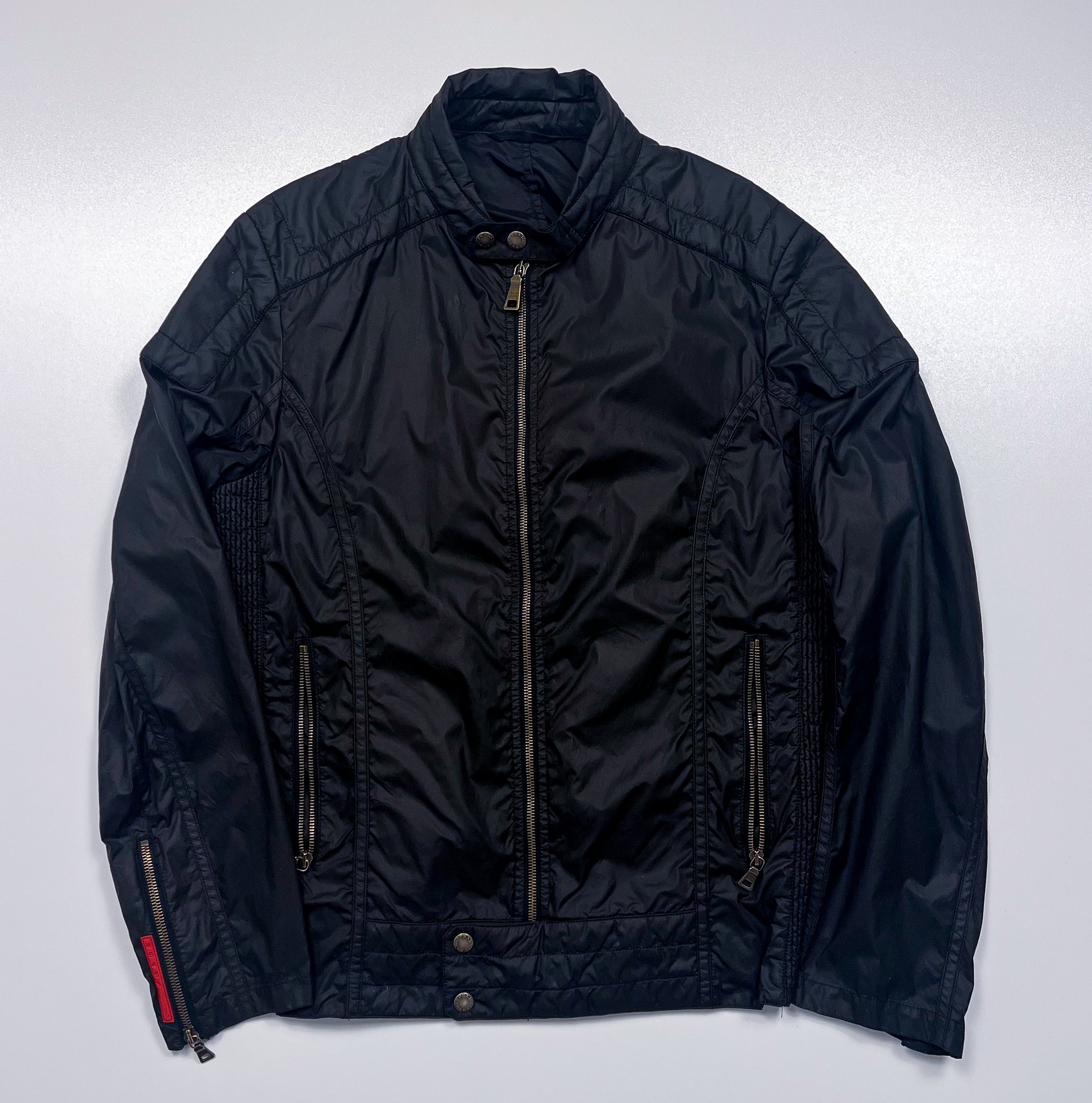 Prada Black Quilted Nylon Zip Jacket Size M