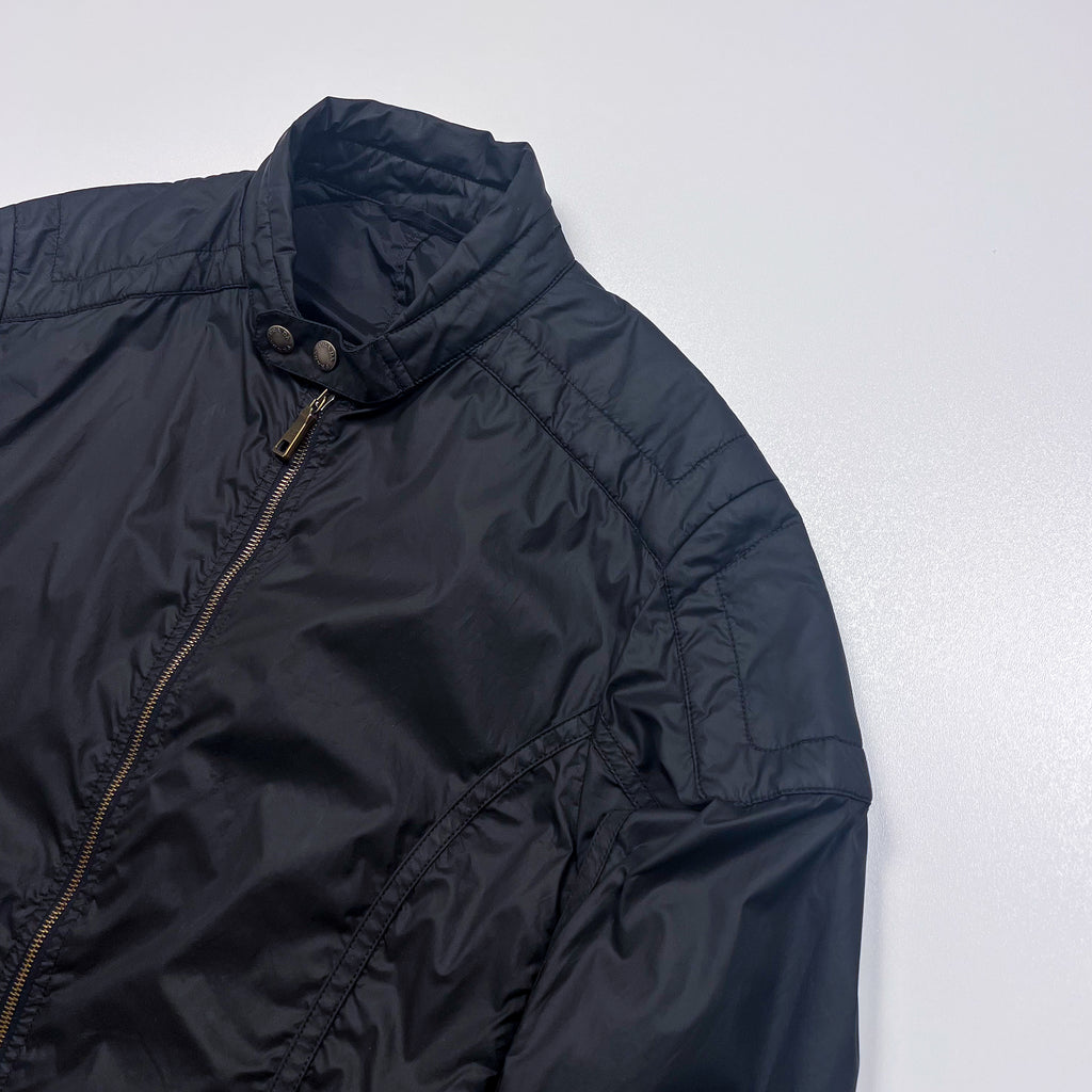 Prada Black Quilted Nylon Zip Jacket Size M