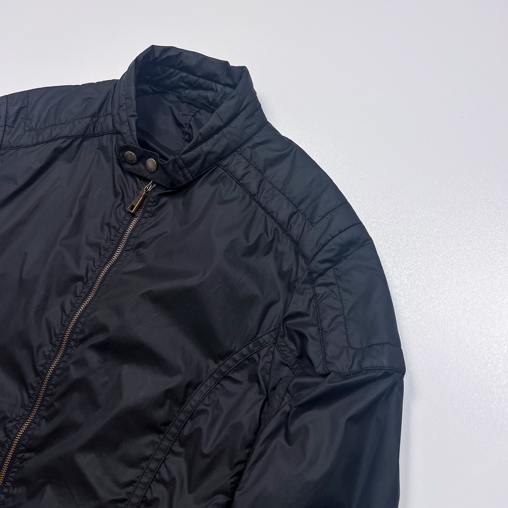 Prada Black Quilted Nylon Zip Jacket Size M