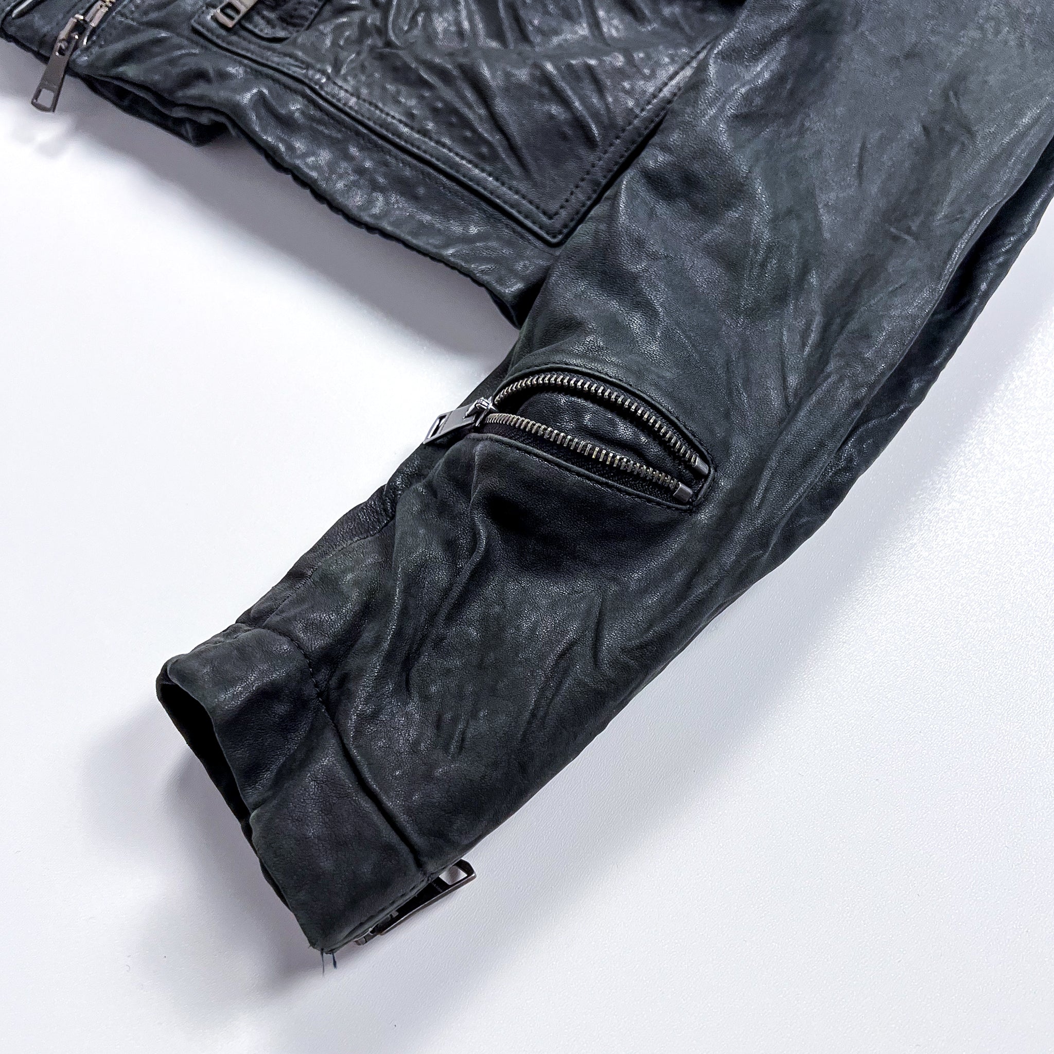 Burberry Brit Black Leather Biker Jacket  Size M