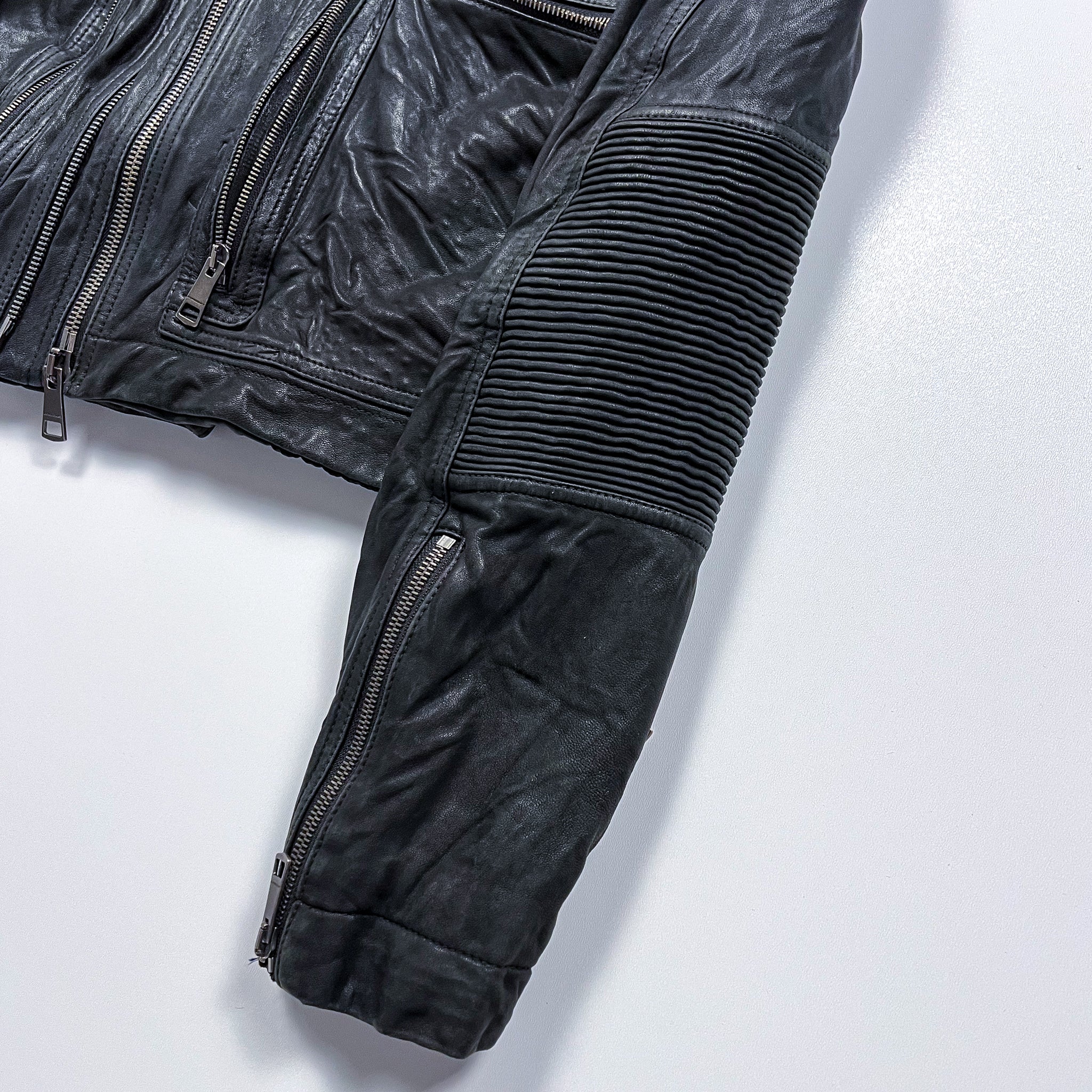 Burberry Brit Black Leather Biker Jacket  Size M