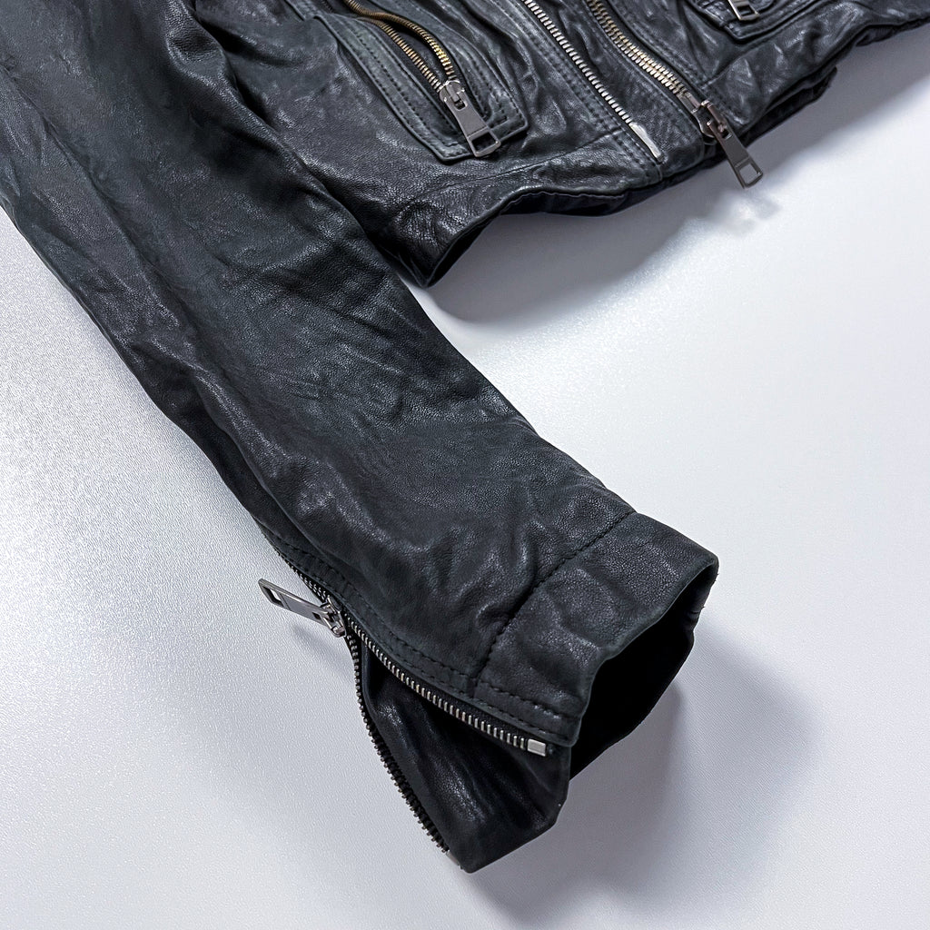 Burberry Brit Black Leather Biker Jacket  Size M
