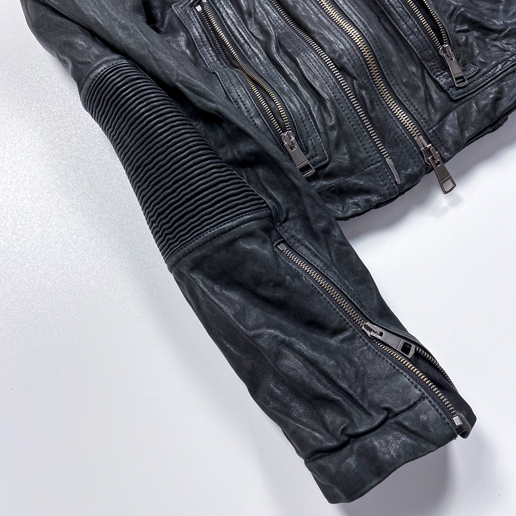 Burberry Brit Black Leather Biker Jacket  Size M