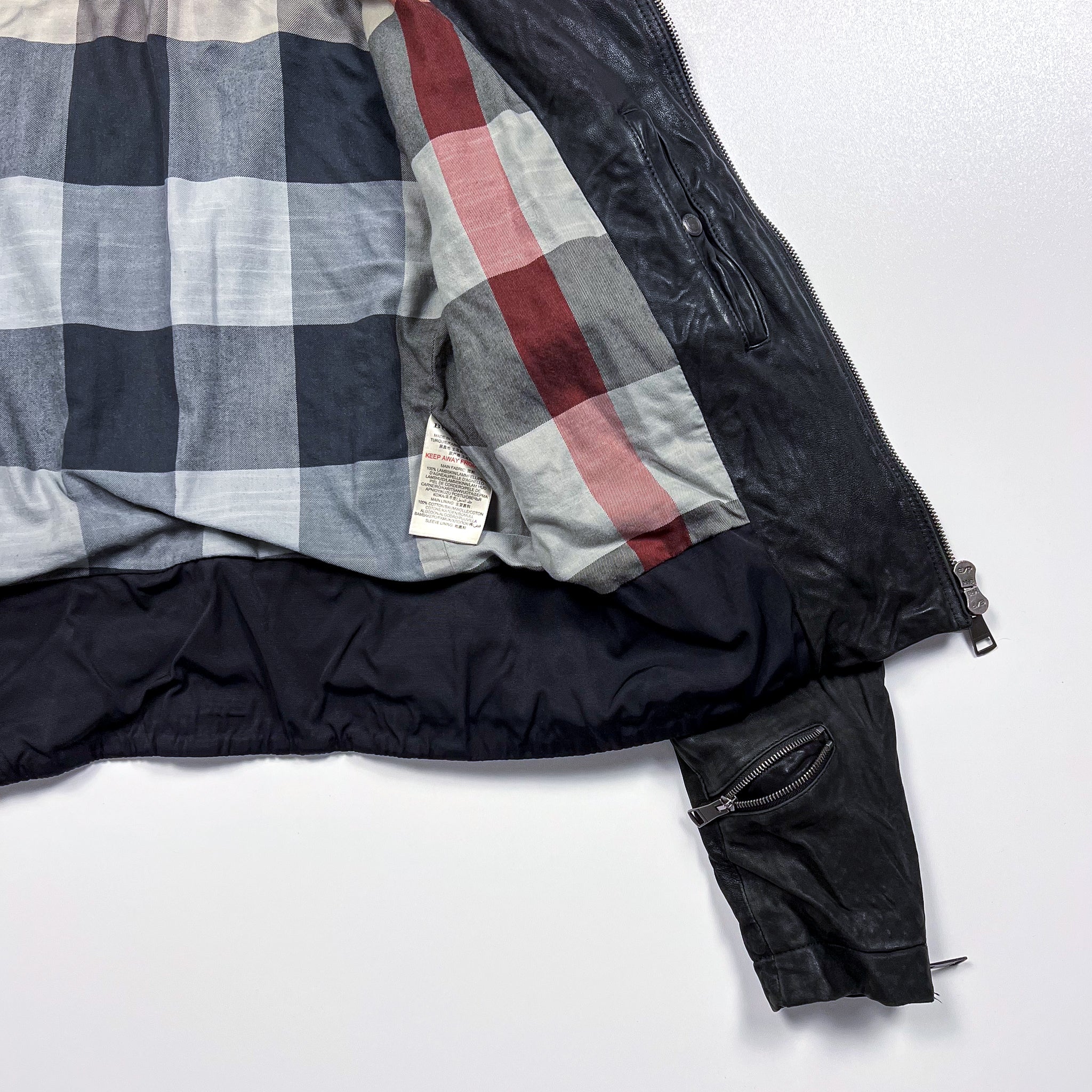 Burberry Brit Black Leather Biker Jacket  Size M