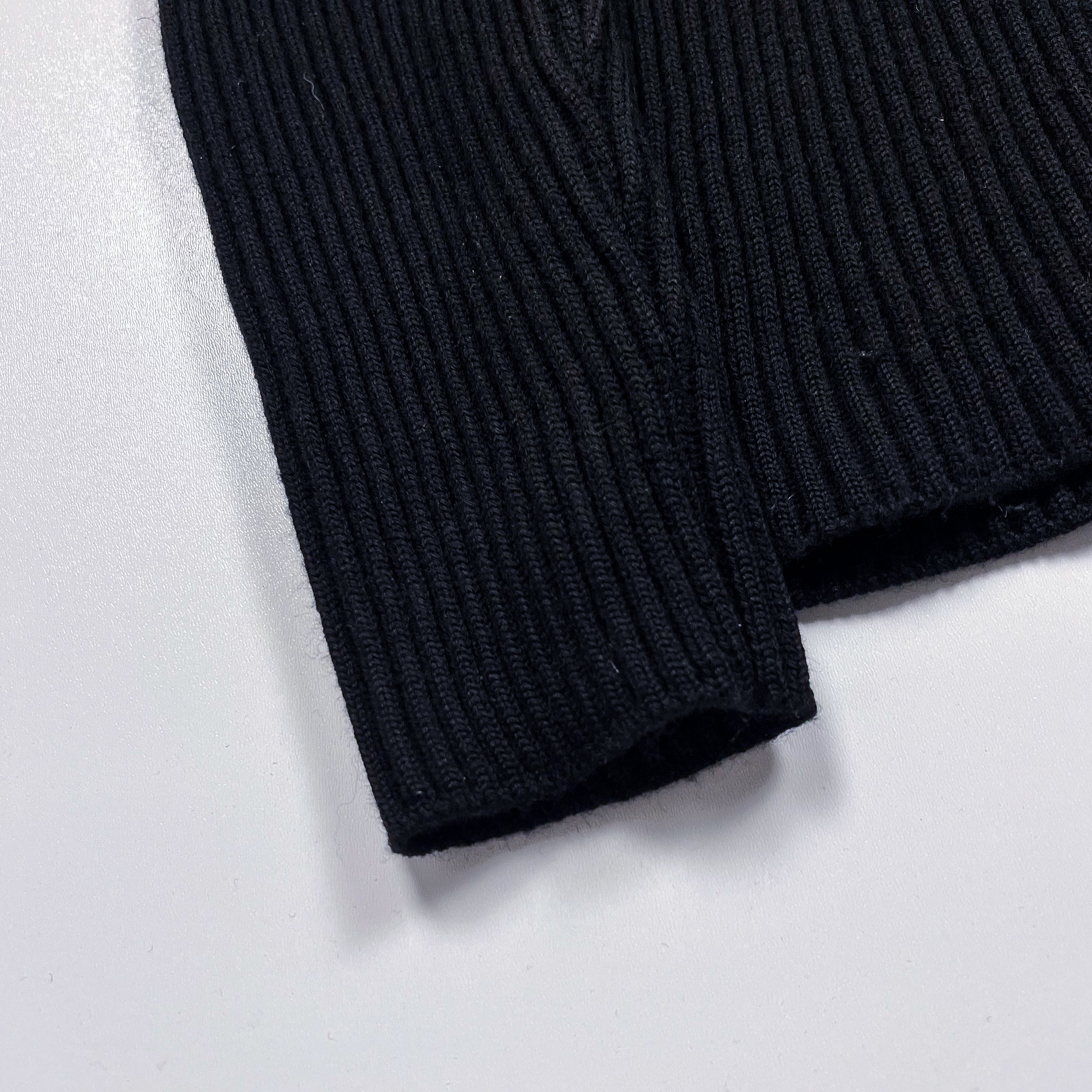 Stone Island Black Ribbed Wool Turtleneck Jumper