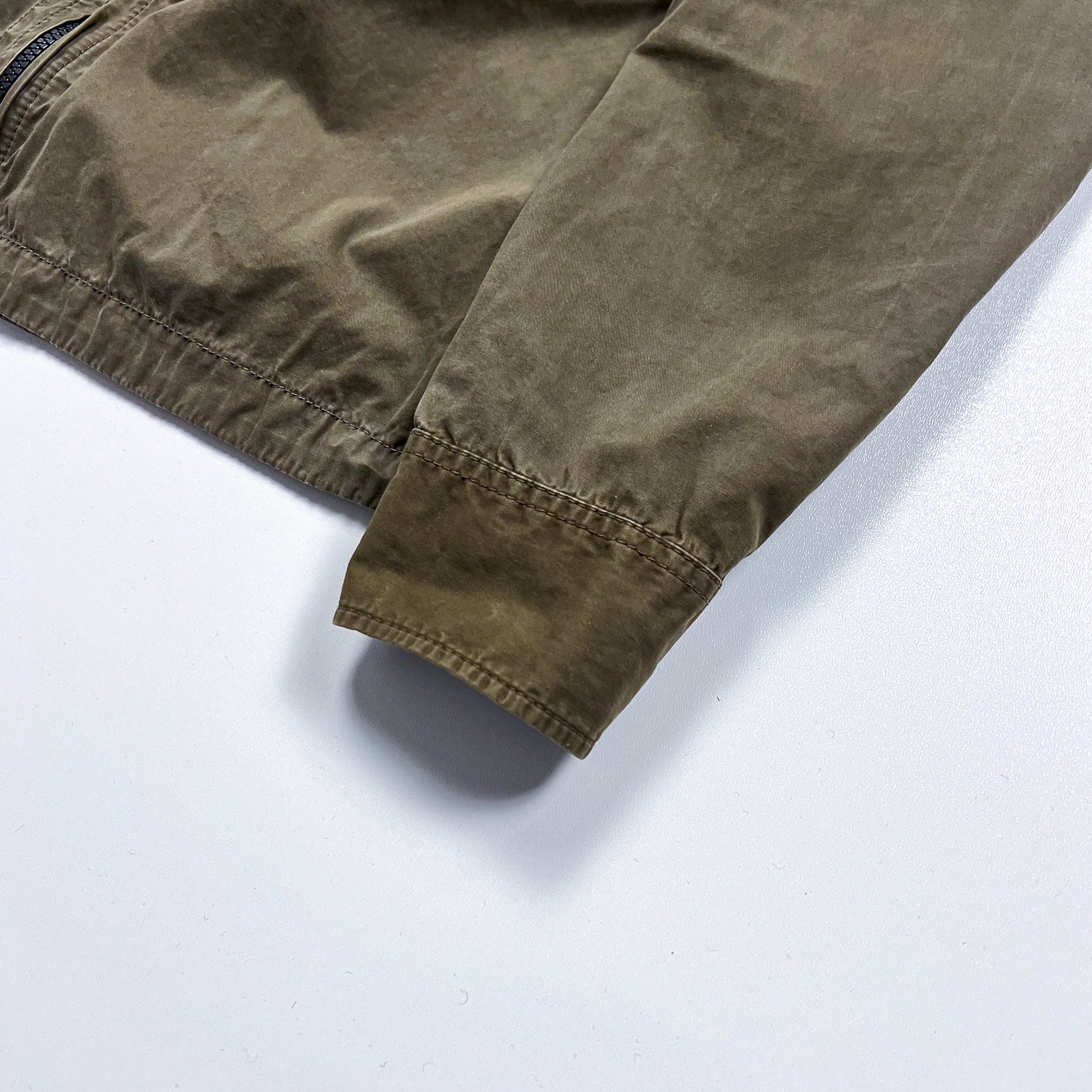 Stone Island Olive Zip-Up Overshirt Jacket Size Medium