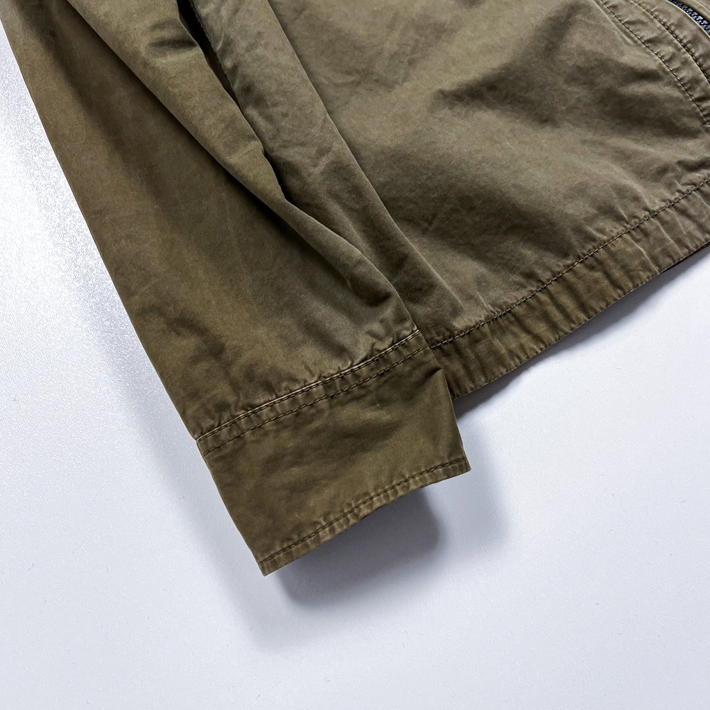 Stone Island Olive Zip-Up Overshirt Jacket Size Medium