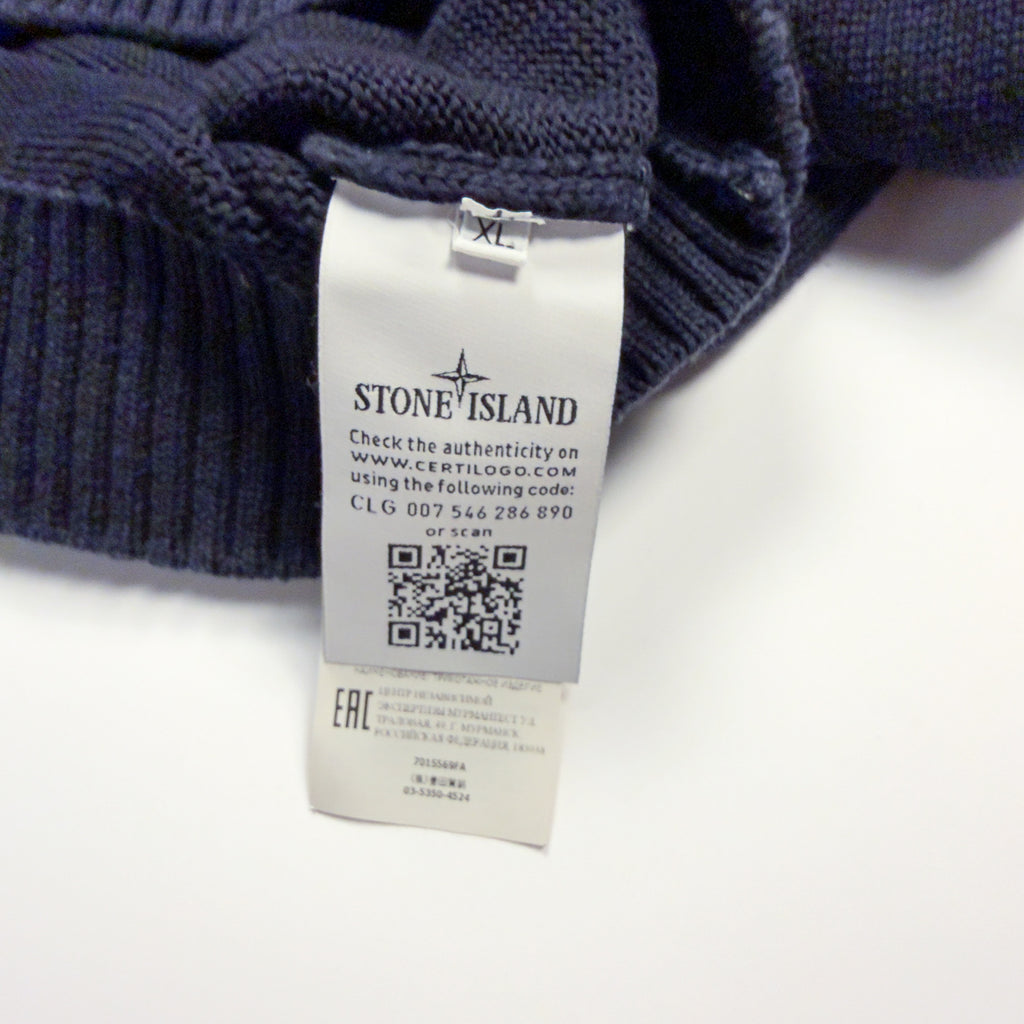Stone Island Navy Wool Ghost Crewneck Sweater